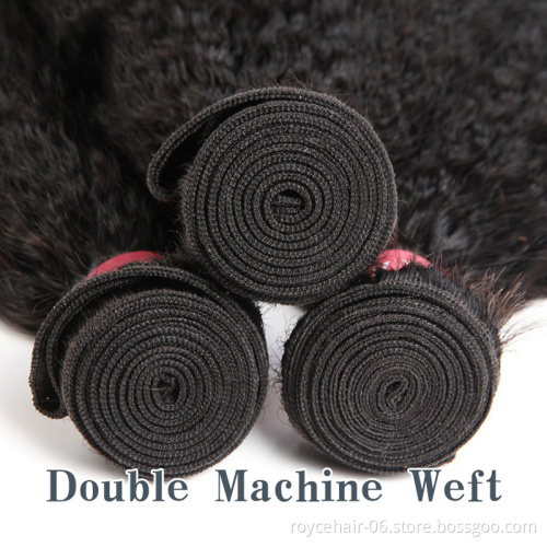 High Quality 18 Inch Peruvian Virgin Cuticle Human Hair Weaving Weft  Kinky Straight Weave Hair